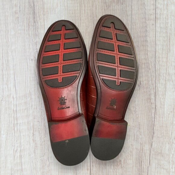 Golden Coast Brown Crocodile Embossed Leather Bit Slip-On Loafers Shoes Mens 11M - Picture 3 of 15